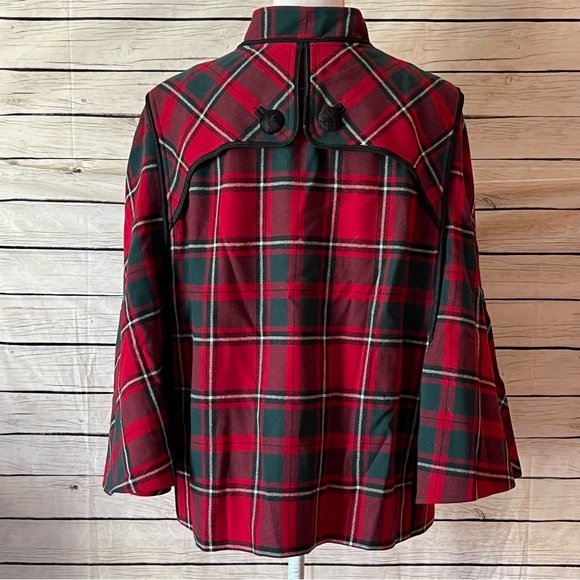 Pendleton Plaid Wool Capelet Poncho Jacket Size XL - Picture 8 of 13